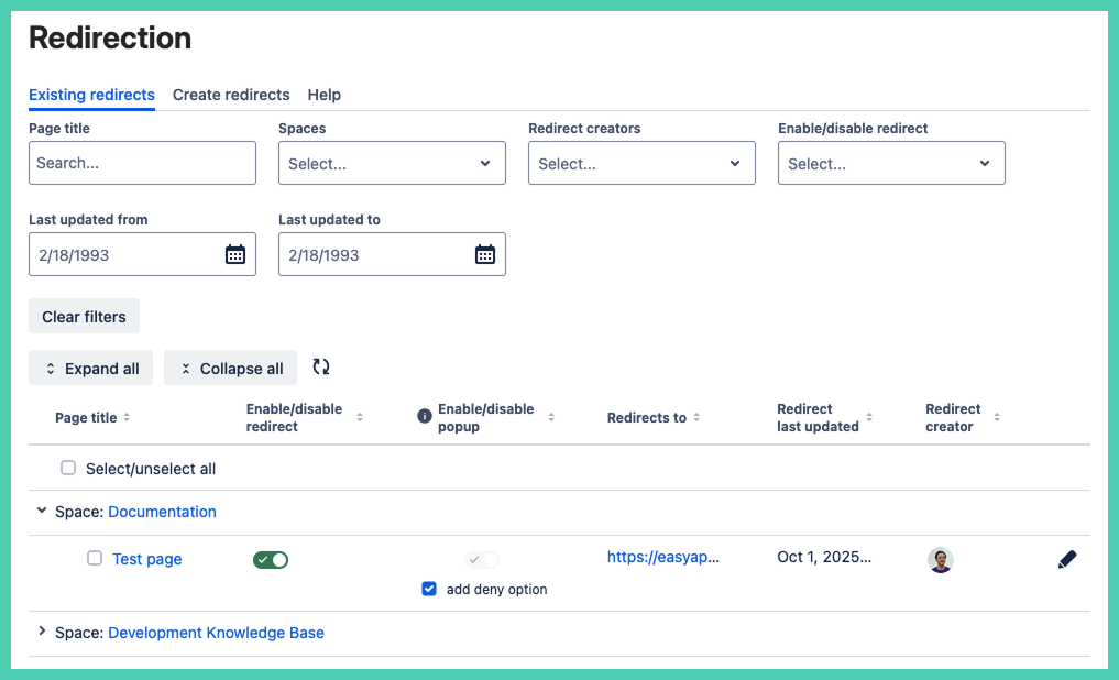 bulk redirection default view.png